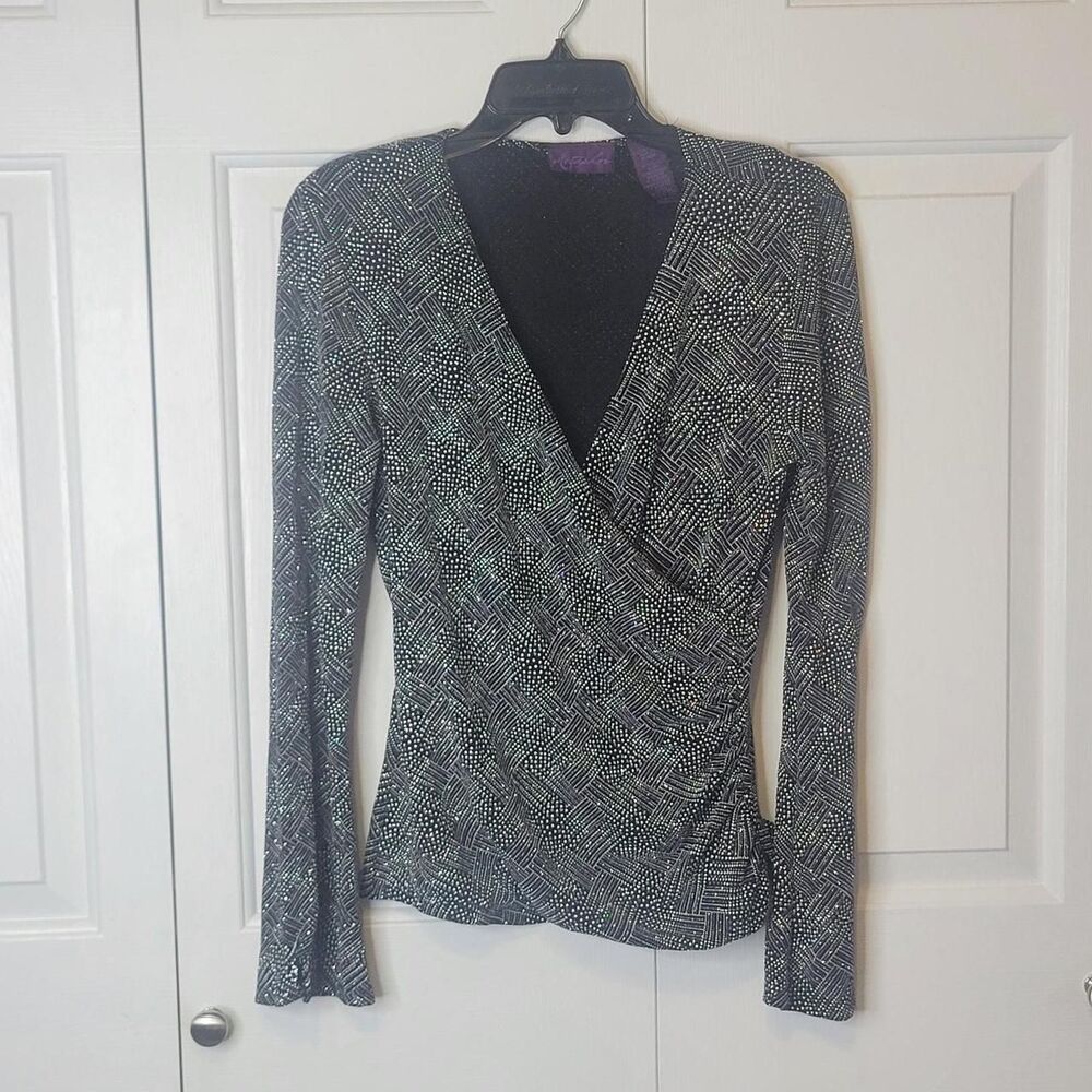 Metaphor Women's Black and Silver Blouse